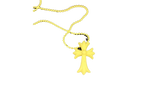 Silicone Cross Necklace "Neon Yellow" CHRM0675