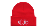 Embroidered CH Logo Beanie "Red White" CHRM1126