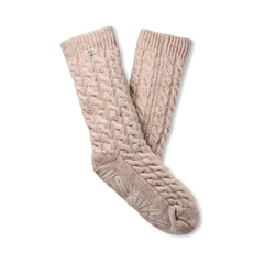 Women's Elowyn Cable Knit Fleece Lined in Cream Confetti