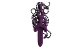 Silicone Dagger Pendant Ball Chain Necklace "Purple" CHRM0888