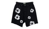 The Cotton Wreath Denim Shorts "Black White" DT401