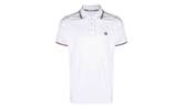 Striped Trim SS Polo Collar T-shirt "Brilliant White" MON59