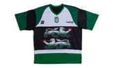Double Lion Rhinestone Jersey "Green" BC25FWTE26 GREEN