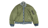Reversible Denim Trucker Jacket "Indigo Olive Green" WORTB NYLINO BLUE