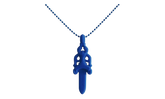 Silicone Dagger Pendant Ball Chain Necklace "Blue" CHRM0887