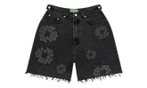 Mono Cotton Wreath Denim Shorts "Black" DT389
