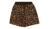 Printed Leopard Fleece Shorts "Brown" MKSS03 242