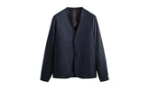Shadow Check Collarless Jacket "Nocturnal" KHM010311 413