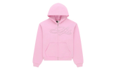 Rhinestone Script Zip Hoodie "Light Pink" SP5der349