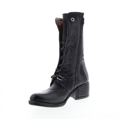 Opie 548213-201 Womens Black Leather Lace Up Casual Dress Boots