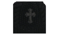 Leather Cross Patch Beanie "Black" CHRM0768