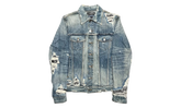 Bandana Distressed Denim Jacket "Indigo Black" ABBDJB