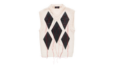 Magliano Leather Argyle Knit Vest "Raw White" S71HA1373D13169102