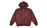 Travis Scott Fanatics Fest Houston Teams Zip Up Hoodie "Brick Red" TSUC58