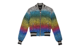 Silk Rainbow Leopard Bomber Jacket "Black" WOBOM-SLRBLW