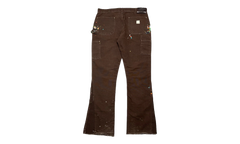 LA Flare Carpenter Pants Paint Splatter "Dark Brown Multi" GDLFCDB