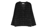 Hairy Wool Cardigan "Fuzzed Plum Check" M2263CF