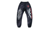 Airbrushed Skull Flare Bottom Sweat Pants "Midnight Dye Black" HSR196