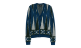 Backgammon Mohair-Blend Cardigan "Green / White" MKC008 344