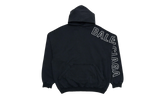 Embroidered Outline Logo Hooded Sweatshirt "Washed Black White" 739024 TOVV2 9034