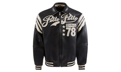 Encrusted Varsity Jacket "Black / Ivory" PP011