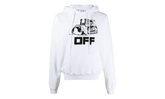 Oversized Fit World Catepillar Print Hoodie "White / Black" OMBB037R21FLE0090110