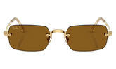 Ray-Ban Rimless "A$AP Rocky - Polished Arista Gold with Dark Brown Polarized Lens" RB3928 001 83