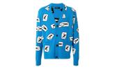 Cards Intarsia Cardigan Sweater "Blue" S0M05108WC BLU
