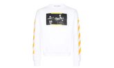 Caravaggio Print Slim Fit Sweatshirt "Saint Jerome Writing - White / Yellow" OMBA025F21FLE0090184