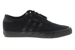 Seeley AQ8531 Mens Black Canvas Casual Low Top Lifestyle Sneakers Shoes