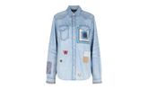 Crochet And Patch Denim Shirt "Blue" XTPS 0219