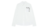 Diagonal Pocket Button Up Shirt "White" OMGA220C99FAB0010110