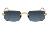 A$AP Rocky x Ray-Ban Rimless Square Glasses "Polished Arista Gold - Blue Gradient Dark Grey" 0RB3928 001/S2