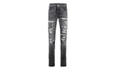 Embroidered Staggered Logo Jeans "Storm Grey Black White" AW23MDS008 516