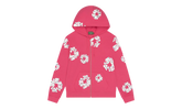 Rhinestone Cotton Wreath Zip Hoodie "Pink" DT510