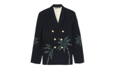 Printed double breast blazer "Black" PMEN023S23FAB0024655