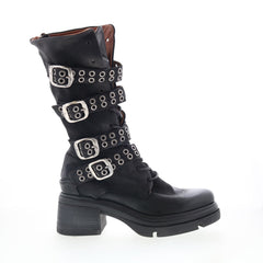 Ellington Womens Black Leather Zipper Casual Dress Boots