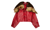 Leather Cropped N3B Jacket "Red" 12115561 RED