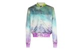 Watercolor Print Silk Bomber Jacket "Multicolor" F0M04179VS MUL