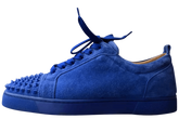 Louis Flat Calf Spikes Velour 'Electric Blue