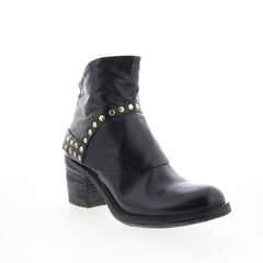 Jonas Womens Black Leather Zipper Ankle & Booties Boots