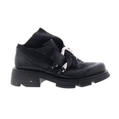 Laken Womens Black Leather Slip On Casual Dress Boots