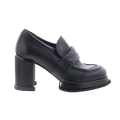 Leight Womens Black Leather Slip On Pumps Heels Shoes