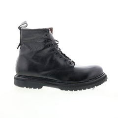 Renald Mens Black Leather Zipper Casual Dress Boots