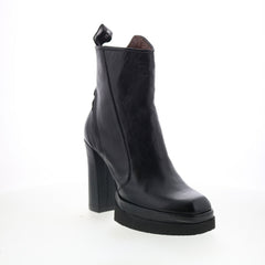Vale Womens Black Leather Zipper Ankle & Booties Boots