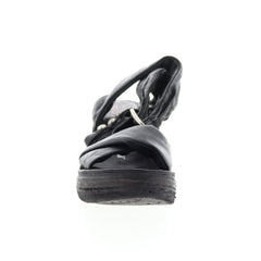 Nolie 528078-201 Womens Black Leather Sandals Wedges Shoes