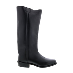 8220 Mens Black Leather Slip On Cowboy Western Boots