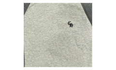 Henley Baseball 3 Cross Patch Long-Sleeve T-Shirt "Grey" CHRM1157