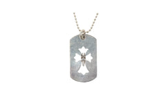 Dagger Dog Tag Pendant & Ball Chain "Silver" CHRM0664