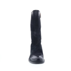 Justin Womens Black Suede Zipper Casual Dress Boots